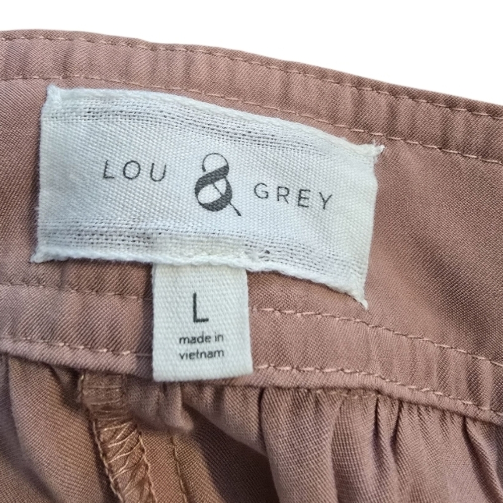 Lou & Grey Muave Pink Wide Leg Belted Jumpsuit Size Large In EUC - Picture 5 of 6